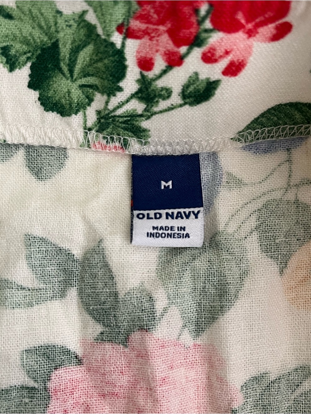 Old Navy White Linen Floral A-Line Skirt with Pink, Blue & Yellow Blooms Medium - Picture 3 of 4